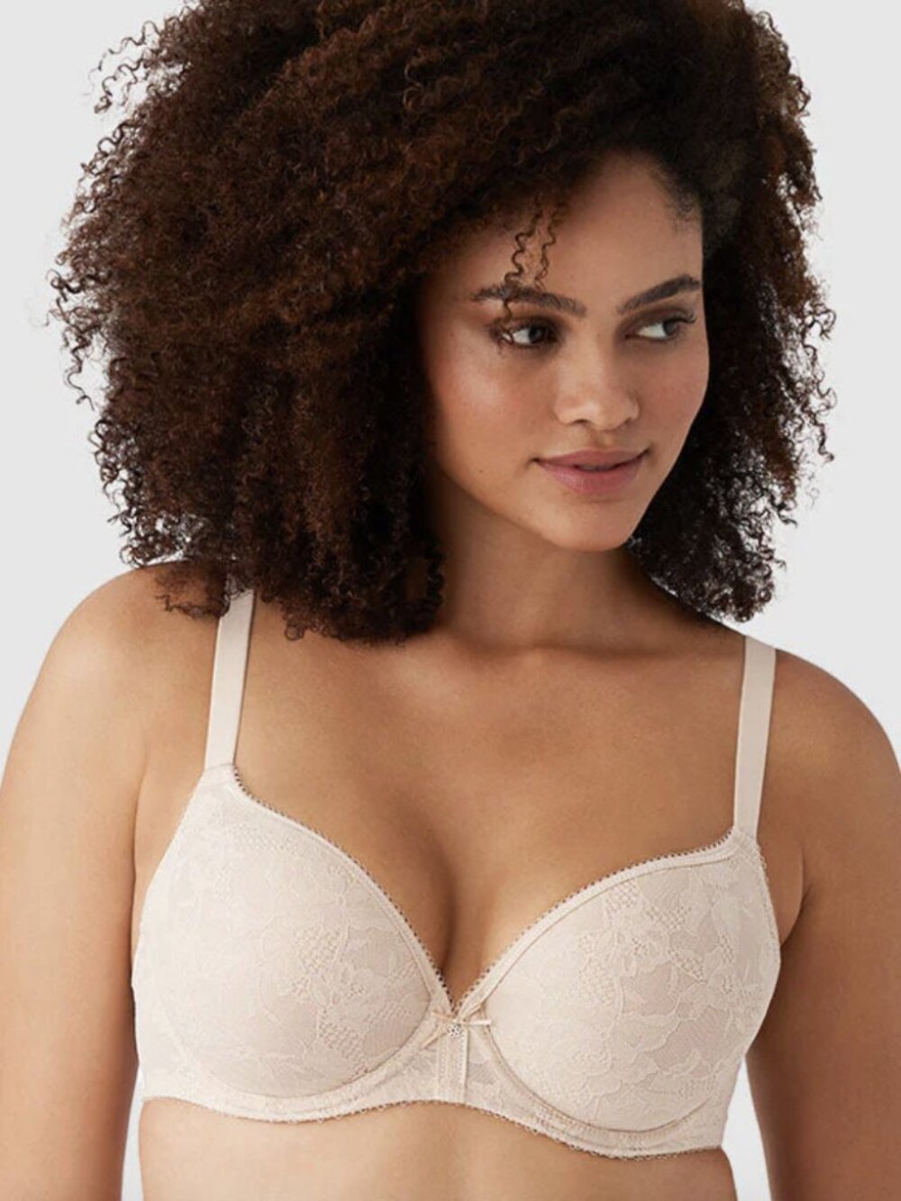 WACOAL Lace Finesse T-Shirt Bra in Sand Size 36D Neutral Comfort